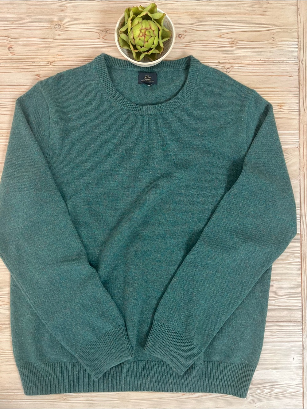 J.Crew Men’s Italian Cashmere Sweater L Heathered Green